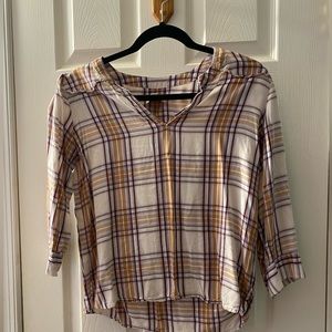 Brownish orange flannel button down shirt size xs in women’s